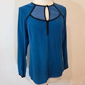 Nanette Lapore Slik Teal Blue Blouse